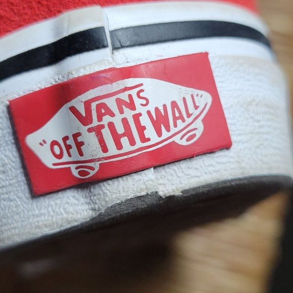 VANS Off the Wall Pre-owned Red Suede Tie Sneakers - sz. 2 - Picture 8 of 11